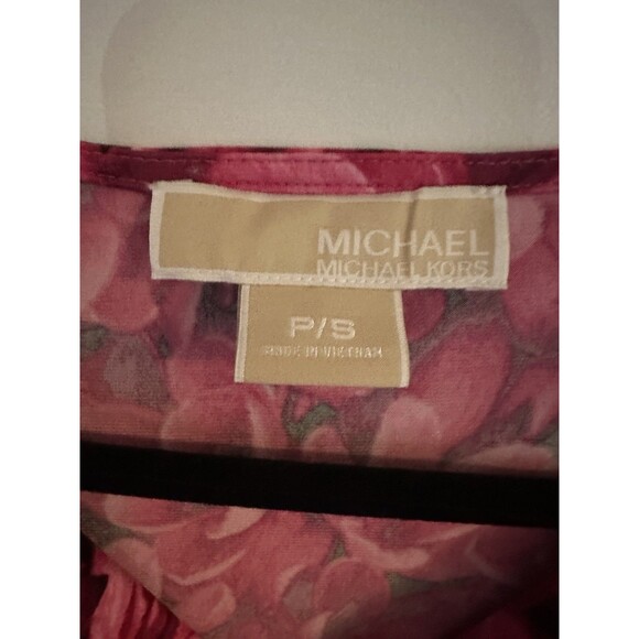 MICHAEL KORS Sleeveless Pink Red Floral Top Blouse Size Petite Small - Picture 4 of 5